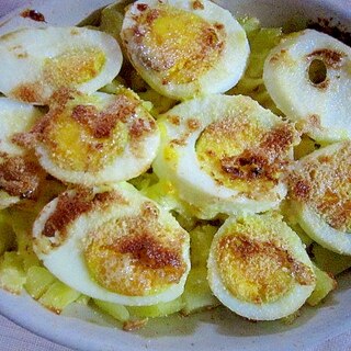 茹で卵とポテトの簡単グラタン